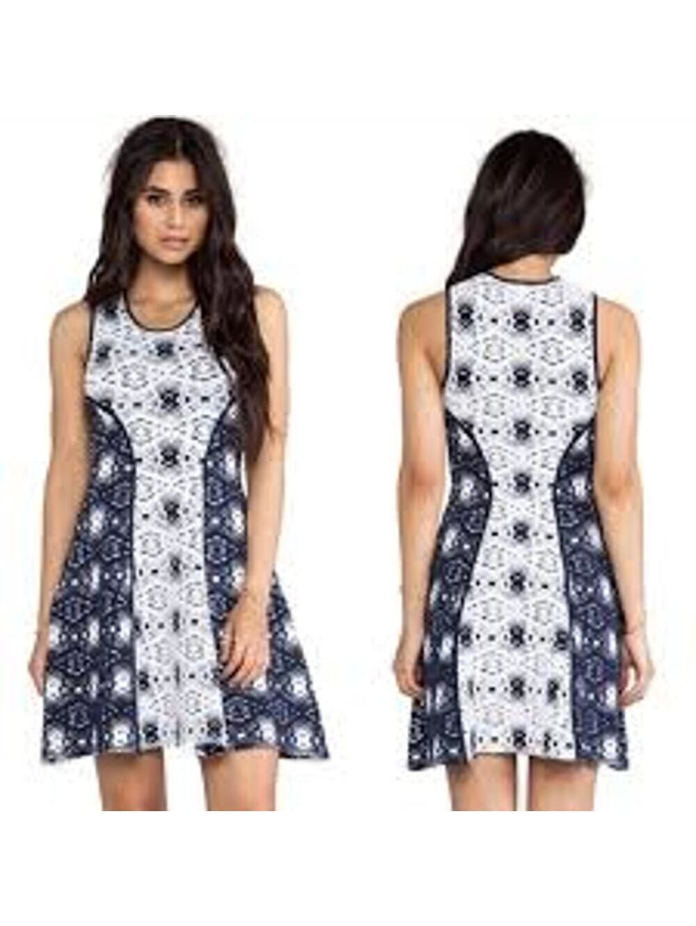 Parker NWOT Naima Geo Print Jacquard Fit & Flare Dress Size XS